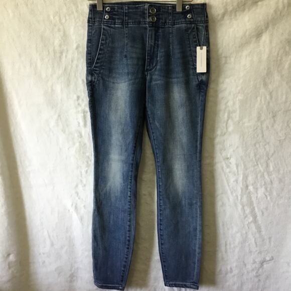 Anthropologie Pilcro Blue High-rise Skinny Jeans - Picture 2 of 16